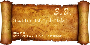 Stoller Dömötör névjegykártya